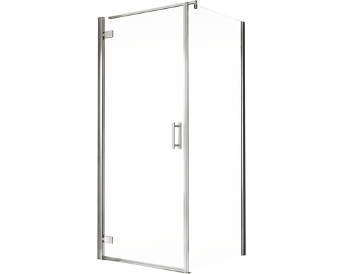 Hoekdouche met helder glazen deur