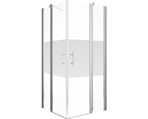 Hoekdouche met glas en handgrepen