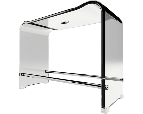 Transparante badkamerkruk met handdoekhouders