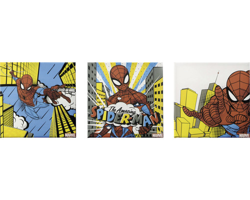 DISNEY Schilderij canvas Spider-man Retro set van 3