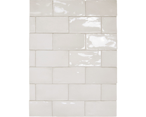 Wandtegel handvorm Artcore white 7.5x15 cm Keramische tegels in halfsteensverband