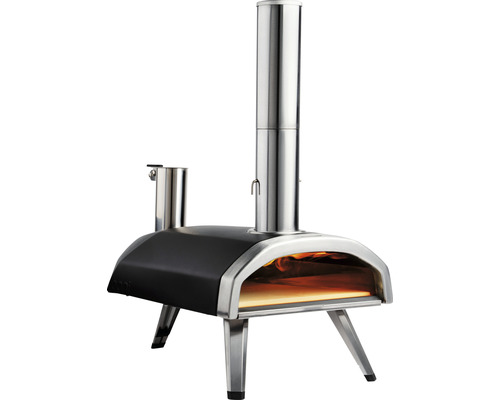 Pizzaoven van metaal met schoorsteen