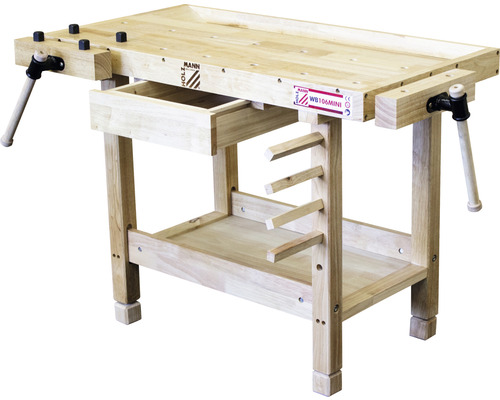 Houten werkbank met lade en opbergvak