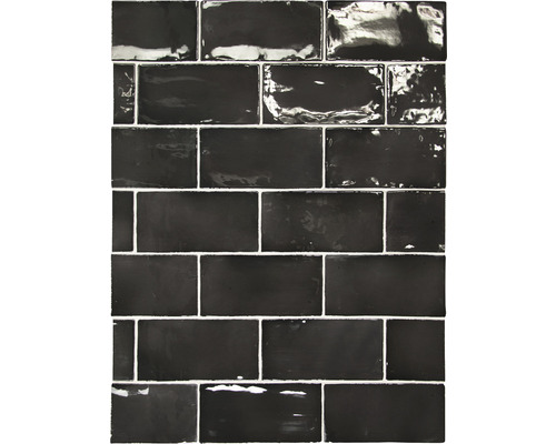 Wandtegel handvorm Artcore black 7.5x15 cm