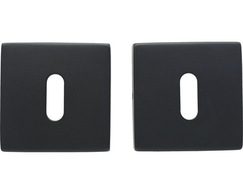 Rozet vierkant met sleutelgat zwart mat