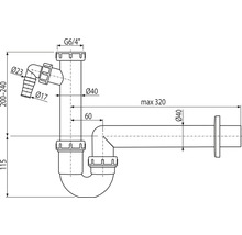 Afvoerpijp schema met maatvoering