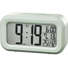 Digitale wekker met weergave van tijd, datum en temperatuur