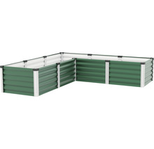 L-vormige metalen verhoogde tuinbak voor de tuin