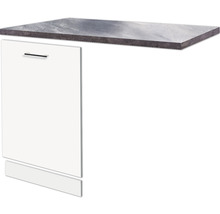 FLEX WELL Vaatwasserpaneel inclusief plint en werkblad Lucca wit 110x60x85 cm