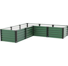 Metalen verhoogde tuinbak in L-vorm voor de tuin