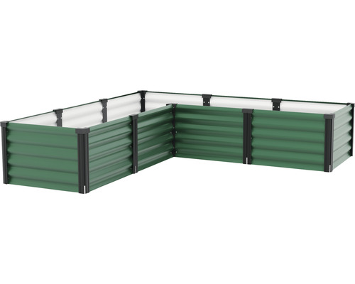 Metalen verhoogde tuinbak in L-vorm voor de tuin