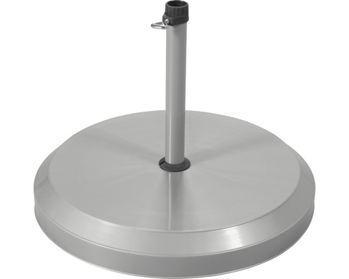 Parasolvoet rond beton met kunststof zilver tbv stokdiameter 19-25 mm