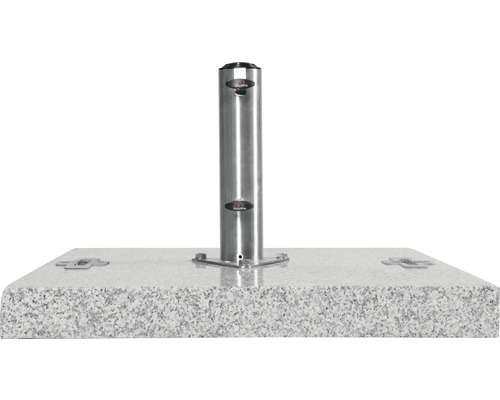 Parasolvoet met granieten voet en roestvrijstalen buis