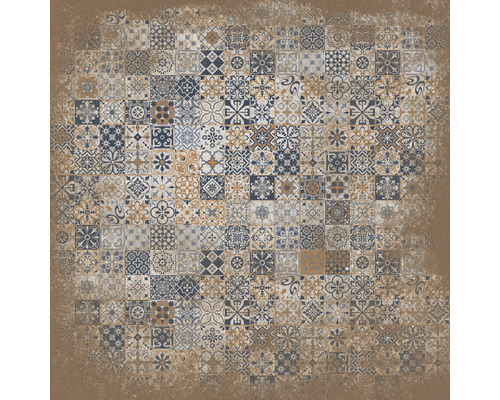 Tegelpatroon met bloem- en geometrische motieven