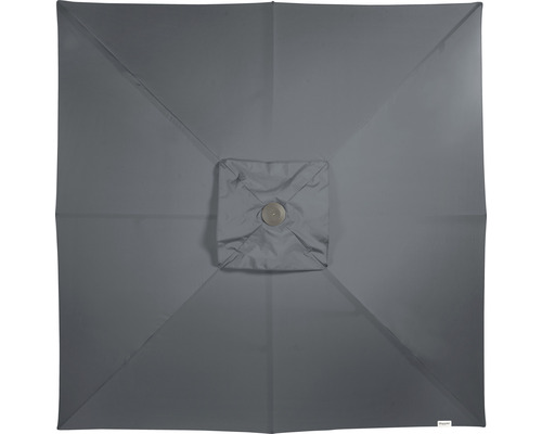 Bovenaanzicht van een vierkante parasol