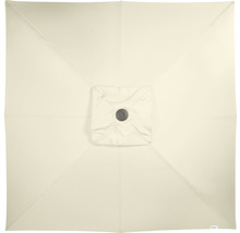 Vierkante parasol van bovenaf met hoes