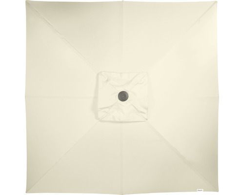 Vierkante parasol van bovenaf met hoes