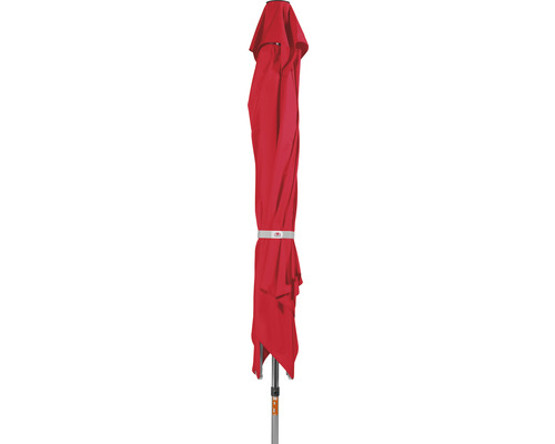 Gesloten rode parasol met frame