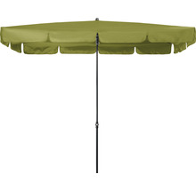 Rechthoekige parasol met middenstok voor de tuin