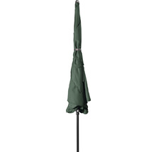 Gesloten groene parasol met frame