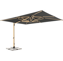 DOPPLER Zweefparasol Alu Hout XL Ultra antraciet 400x300 cm