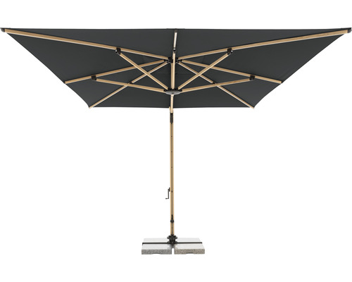 Vierkante tuinscherm met houten frame en sokkel