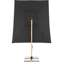 DOPPLER Zweefparasol Alu Hout XL Ultra antraciet 400x300 cm