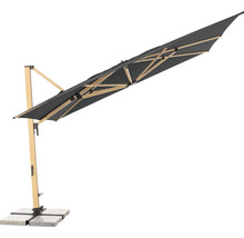 DOPPLER Zweefparasol Alu Hout XL Ultra antraciet 400x300 cm