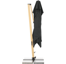 DOPPLER Zweefparasol Alu Hout XL Ultra antraciet 400x300 cm