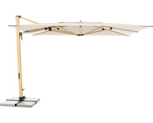 Vrijhangende parasol met voetplaten voor de tuin