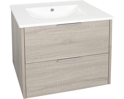 Wastafelonderkast met twee laden en opzetwastafel