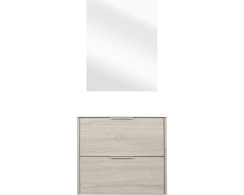 Schoenenkast met twee vakken en spiegel