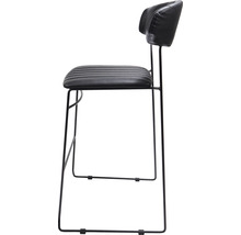 Barkruk met rugleuning en kunstlederen zitting