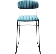 Barkruk met metalen frame en stoffen zitting