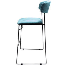 Barstoel met metalen frame en gestoffeerde zitting