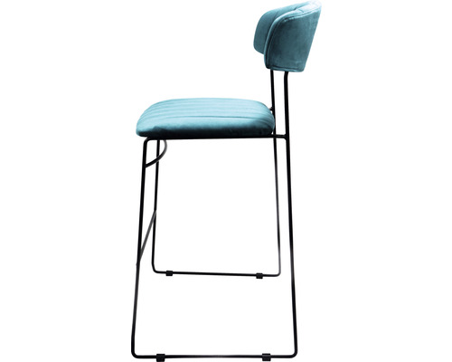 Barstoel met metalen frame en gestoffeerde zitting