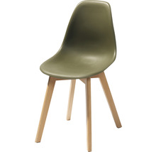 Stoel met zitschaal en houten poten