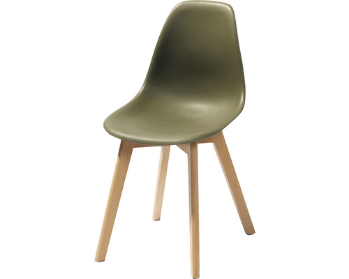 Stoel met zitschaal en houten poten