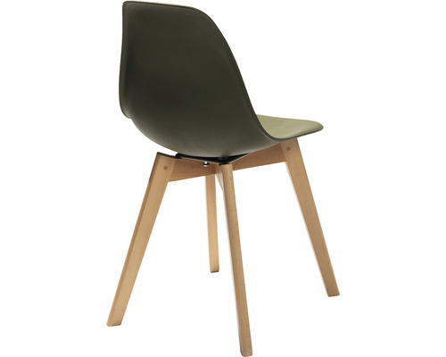 Stoel met zitschaal en houten poten