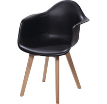 Zwarte stoel met houten poten