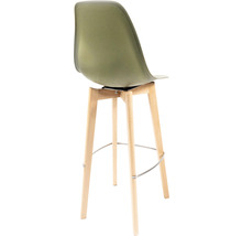 Barkruk met zitschaal en houten poten