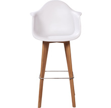 Barkruk met armleuningen en houten poten