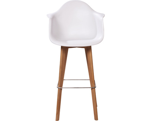 Barkruk met armleuningen en houten poten