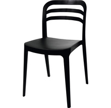 Zwarte kunststof stoel met open rugleuning