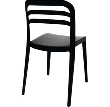 Zwarte stoel met rugleuning en vier poten