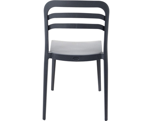 Kunststof stoel met lattenpatroon in de rugleuning