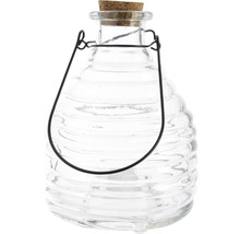 Decoratieve glazen fles met kurkstop en metalen beugel