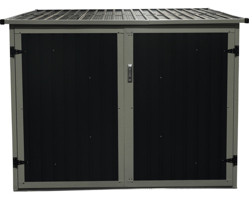 Metalen tuinhuis met dubbele deur voor de tuin