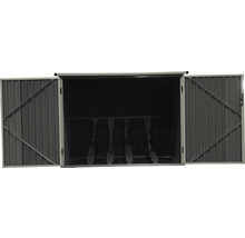 Open metalen fietsenschuur met fietsenrek