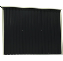 Metalen tuinhuiswand met verticale panelen
